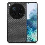 For vivo X200 Ultra Carbon Fiber Texture Leather Back Cover Phone Case(Black)