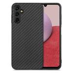For Samsung Galaxy A14 5G Carbon Fiber Texture Leather Back Cover Phone Case(Black)