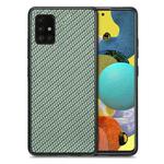 For Samsung Galaxy A51 5G Carbon Fiber Texture Leather Back Cover Phone Case(Green)