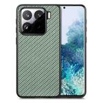 For Xiaomi 15 Carbon Fiber Texture Leather Back Cover Phone Case(Green)