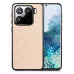 For Xiaomi 15 Carbon Fiber Texture Leather Back Cover Phone Case(Khaki)