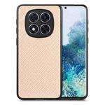 For Redmi Note 14 Pro 5G Carbon Fiber Texture Leather Back Cover Phone Case(Khaki)