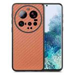 For Xiaomi 15 Ultra Carbon Fiber Texture Leather Back Cover Phone Case(Brown)