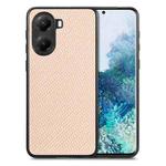 For Xiaomi Poco X7 Pro Carbon Fiber Texture Leather Back Cover Phone Case(Khaki)