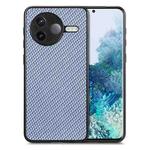 For Redmi K80 / Poco F7 Pro Carbon Fiber Texture Leather Back Cover Phone Case(Blue)