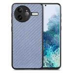 For Redmi K80 Pro / Poco F7 Ultra Carbon Fiber Texture Leather Back Cover Phone Case(Blue)