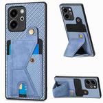 For Honor 80 SE Carbon Fiber Wallet Flip Card K-shaped Holder Phone Case(Blue)