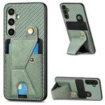 For Samsung Galaxy A36 Carbon Fiber Wallet Flip Card K-shaped Holder Phone Case(Green)