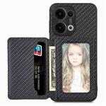 For OPPO Reno13 Carbon Fiber Magnetic Card Bag Phone Case(Black)
