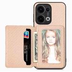 For OPPO Reno13 Pro Carbon Fiber Magnetic Card Bag Phone Case(Khaki)