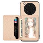 For OPPO Find X8 Ultra Carbon Fiber Magnetic Card Bag Phone Case(Khaki)