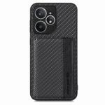 For Realme Neo7 Carbon Fiber Magnetic Card Bag Phone Case(Black)