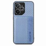 For Realme Neo7 Carbon Fiber Magnetic Card Bag Phone Case(Blue)