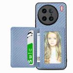 For vivo X90 Pro Carbon Fiber Magnetic Card Bag Phone Case(Blue)