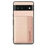 For Google Pixel 6 Carbon Fiber Magnetic Card Bag Phone Case(Khaki)