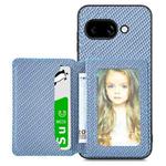 For Google Pixel 9a Carbon Fiber Magnetic Card Bag Phone Case(Blue)