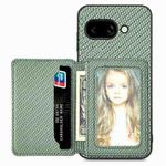 For Google Pixel 9a Carbon Fiber Magnetic Card Bag Phone Case(Green)