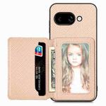 For Google Pixel 9a Carbon Fiber Magnetic Card Bag Phone Case(Khaki)