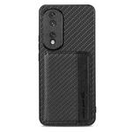 For Honor 80 Pro Carbon Fiber Magnetic Card Bag Phone Case(Black)
