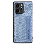 For Honor 80 SE Carbon Fiber Magnetic Card Bag Phone Case(Blue)