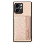 For Honor 80 SE Carbon Fiber Magnetic Card Bag Phone Case(Khaki)