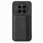 For Honor Magic7 Pro Carbon Fiber Magnetic Card Bag Phone Case(Black)