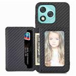 For Honor 400 Lite Global Carbon Fiber Magnetic Card Bag Phone Case(Black)
