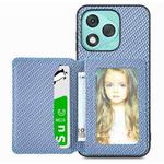 For Honor 400 Lite Global Carbon Fiber Magnetic Card Bag Phone Case(Blue)