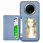 For Huawei Mate 70 Carbon Fiber Magnetic Card Bag Phone Case(Blue)