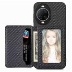 For Huawei nova 14 Carbon Fiber Magnetic Card Bag Phone Case(Black)