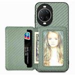 For Huawei nova 14 Pro Carbon Fiber Magnetic Card Bag Phone Case(Green)