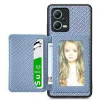 For Redmi Note 12 5G Carbon Fiber Magnetic Card Bag Phone Case(Blue)