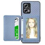 For Redmi Note 11T Pro 5G Carbon Fiber Magnetic Card Bag Phone Case(Blue)