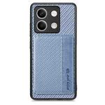 For Redmi Note 13 5G Carbon Fiber Magnetic Card Bag Phone Case(Blue)