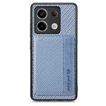 For Redmi Note 13 Pro 5G Carbon Fiber Magnetic Card Bag Phone Case(Blue)