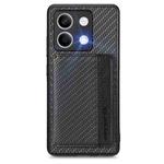 For Redmi Note 13 4G Carbon Fiber Magnetic Card Bag Phone Case(Black)