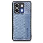 for Redmi Note 13 4G Carbon Fiber Magnetic Card Bag Phone Case(Blue)