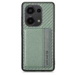 For Redmi Note 13 Pro 4G Carbon Fiber Magnetic Card Bag Phone Case(Green)