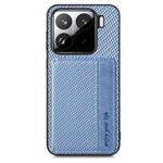 For Xiaomi 15 Carbon Fiber Magnetic Card Bag Phone Case(Blue)