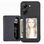 For Xiaomi Poco X7 Pro Carbon Fiber Magnetic Card Bag Phone Case(Black)