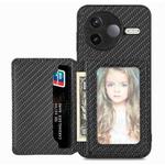 For Redmi K80 / Poco F7 Pro Carbon Fiber Magnetic Card Bag Phone Case(Black)