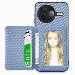For Redmi K80 / Poco F7 Pro Carbon Fiber Magnetic Card Bag Phone Case(Blue)