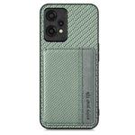 For Oneplus Nord CE2 Lite 5G Carbon Fiber Magnetic Card Bag Phone Case(Green)