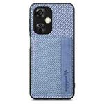 For Oneplus Nord CE 3 Lite Carbon Fiber Magnetic Card Bag Phone Case(Blue)