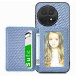 For OnePlus 13 Carbon Fiber Magnetic Card Bag Phone Case(Blue)