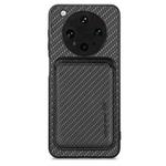 For OPPO Find X8 Ultra Carbon Fiber Leather Card Magsafe Magnetic Phone Case(Black)