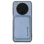 For OPPO Find X8 Ultra Carbon Fiber Leather Card Magsafe Magnetic Phone Case(Blue)