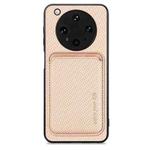 For OPPO Find X8 Ultra Carbon Fiber Leather Card Magsafe Magnetic Phone Case(Khaki)