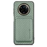 For Realme 14 Pro+ Carbon Fiber Leather Card Magsafe Phone Case(Green)