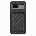 For Google Pixel 7 Carbon Fiber Leather Card Magsafe Phone Case(Black)